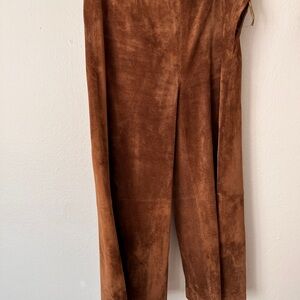 Women’s Brown Suede leather Pants size 10